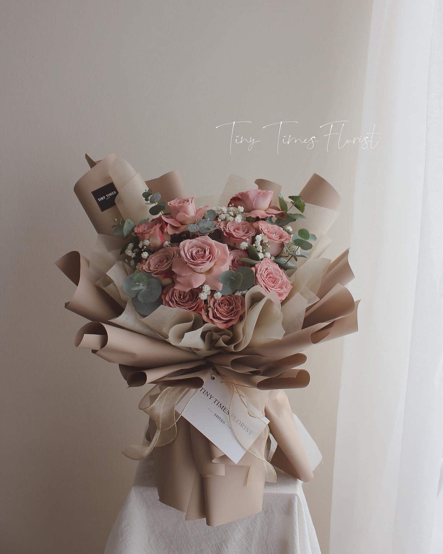 13 Cappuccino roses bouquet - Tiny Times Florist
